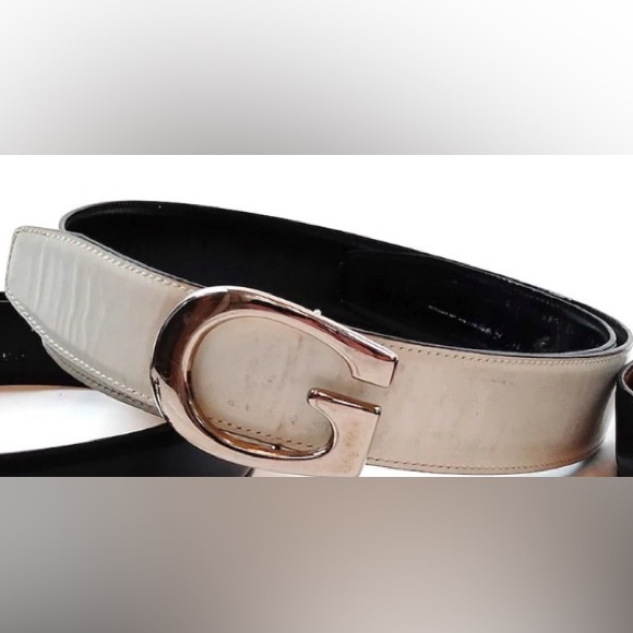 Gucci Off-White Belt with Silver Accents main image 4